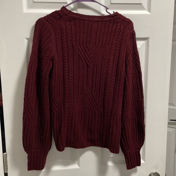 Karl Lagerfeld Maroon Knit Sweater Size Small - Picture 2 of 3